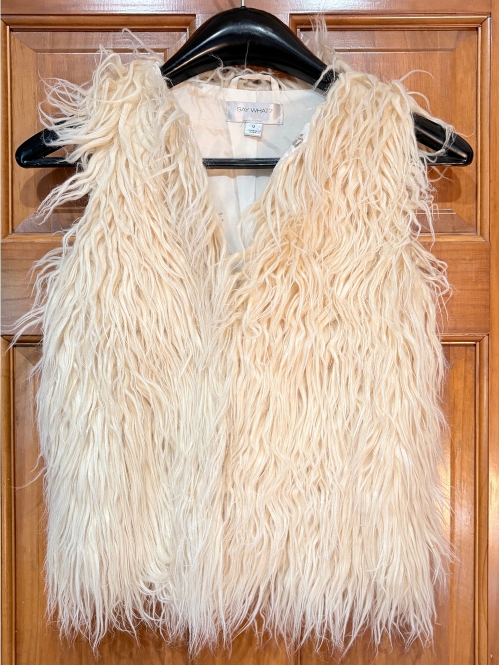 Say What? Girls Cream Satin Lined Jacket